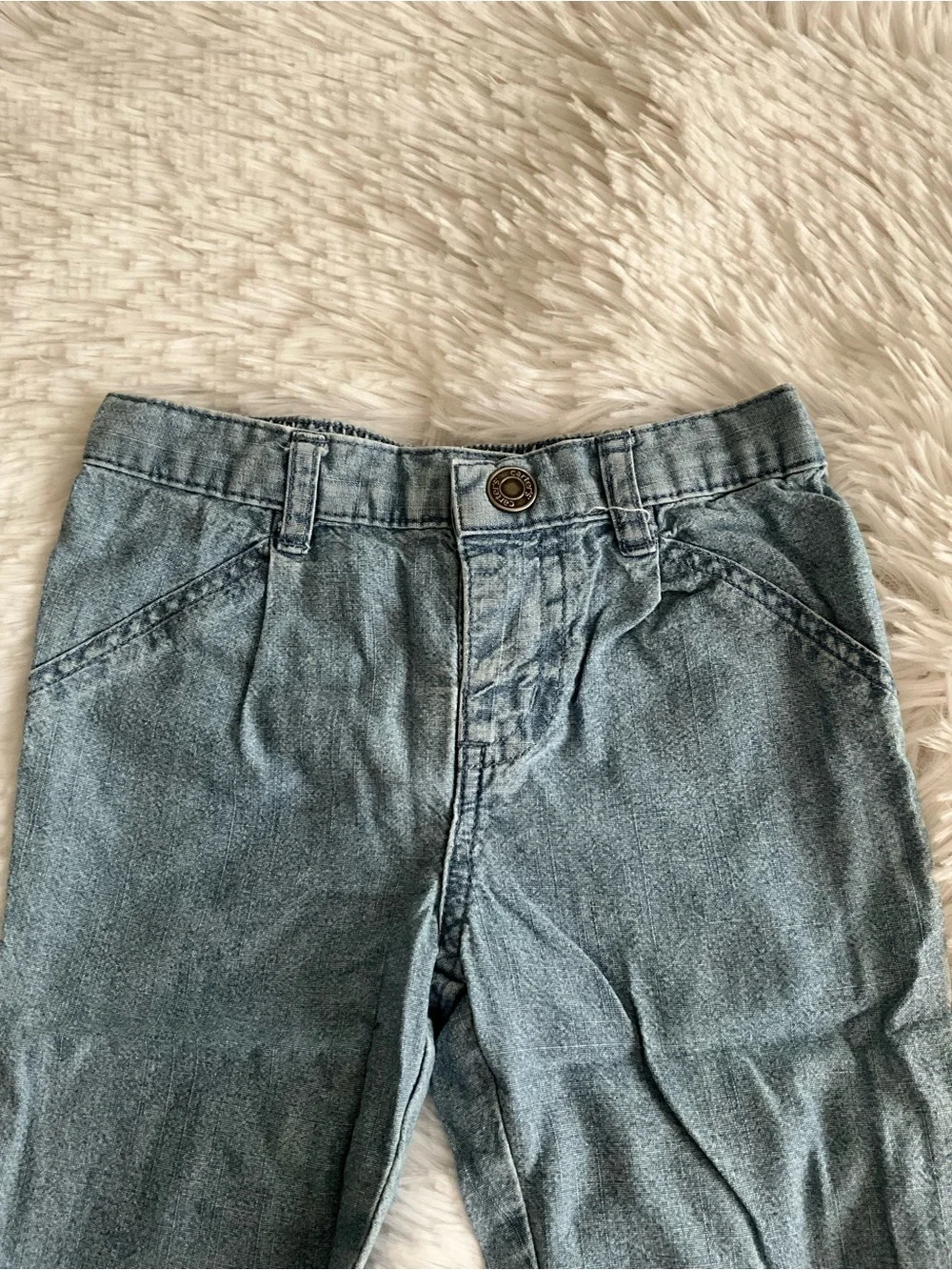 Carter's Toddler Washed Denim Trousers in Light Blue